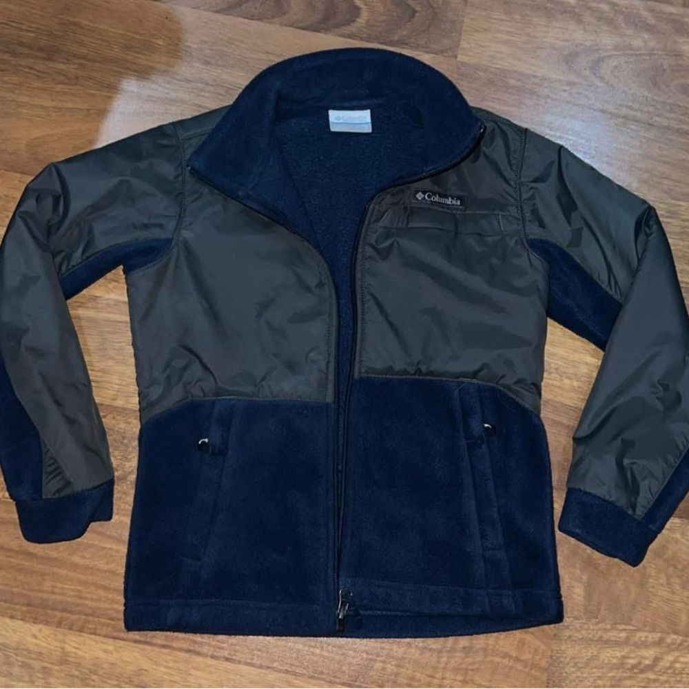 Columbia Kids' Dark Blue and Charcoal Fleece Jacket